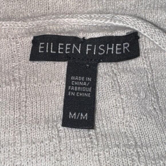 Eileen Fisher Sweater Women's Size M Light Gray Boat Neck Organic Linen Cotton - Picture 4 of 5